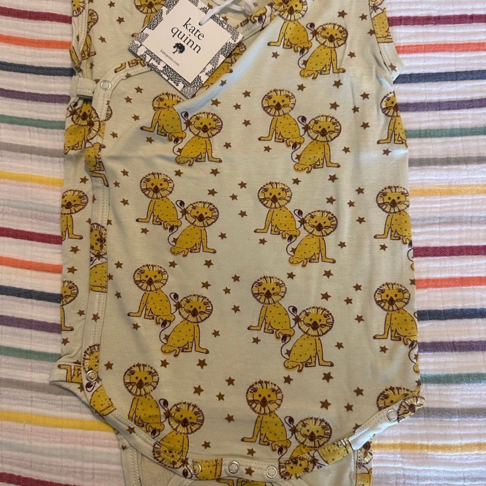 Kate Quinn Lion Print Bodysuit - Yellow and Cream